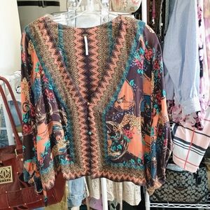 Free People Colorful Bohemian Cardigan